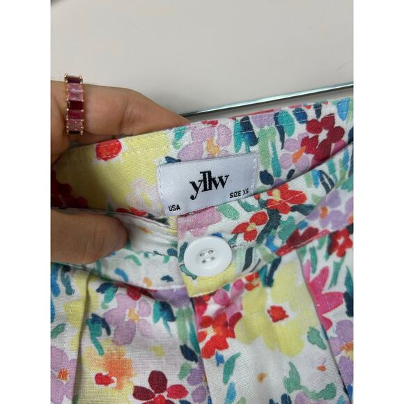 Yllw the Label Midsummer Floral High Waist Wide Leg Pants Multicolor Sz XS - Picture 6 of 8